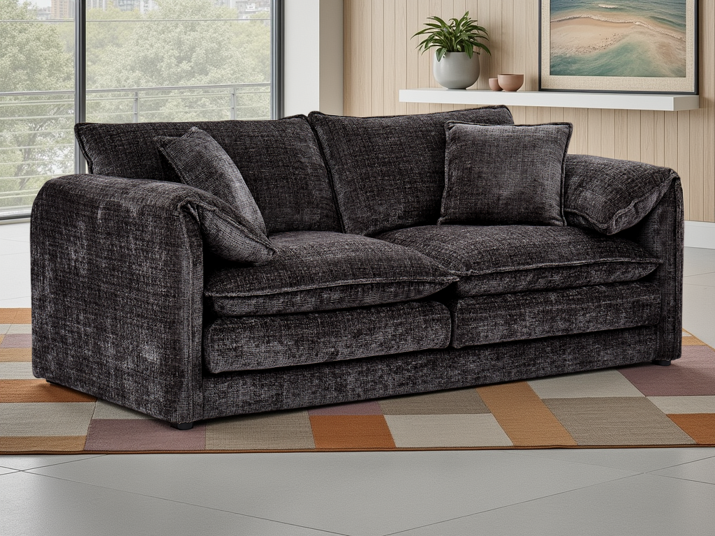 Solaya Sofa Black 3 Seater 3 Seater