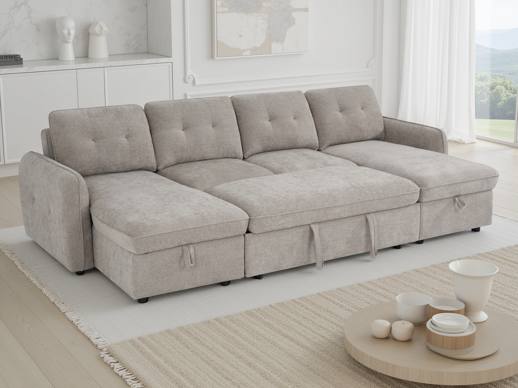 Moscow Sofabed Beige U Shape Corner