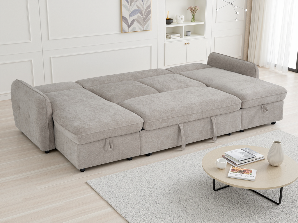 Moscow Sofabed Beige U Shape Corner