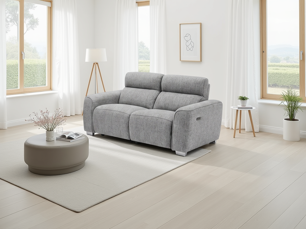 Toronto Electric Recliner Grey Sofa
