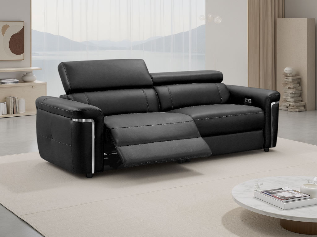 Somerville Electric Recliner Sofa Black 3 Seater 3 Seater