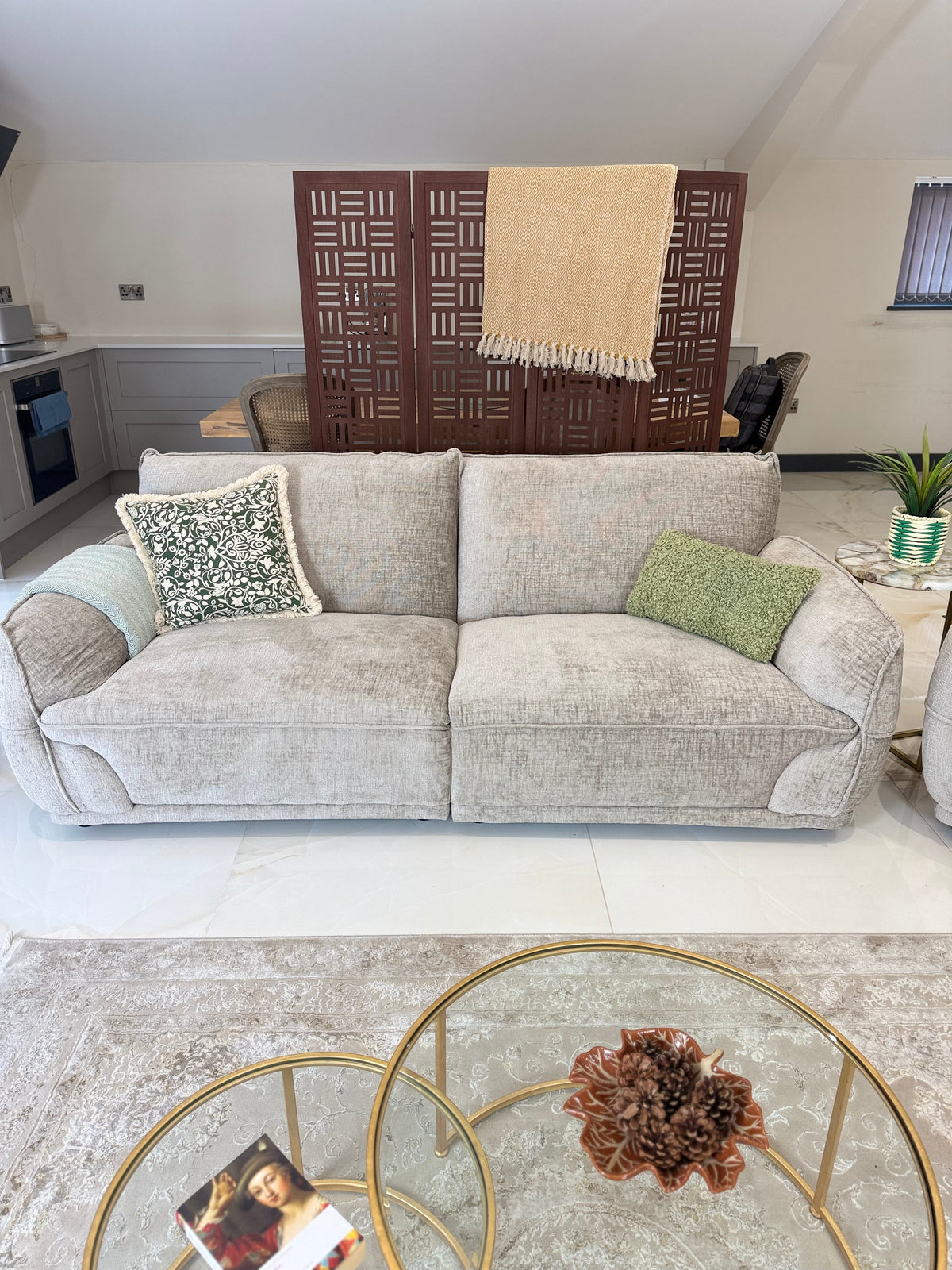 Angelo Beige Sofa - 3 Seater