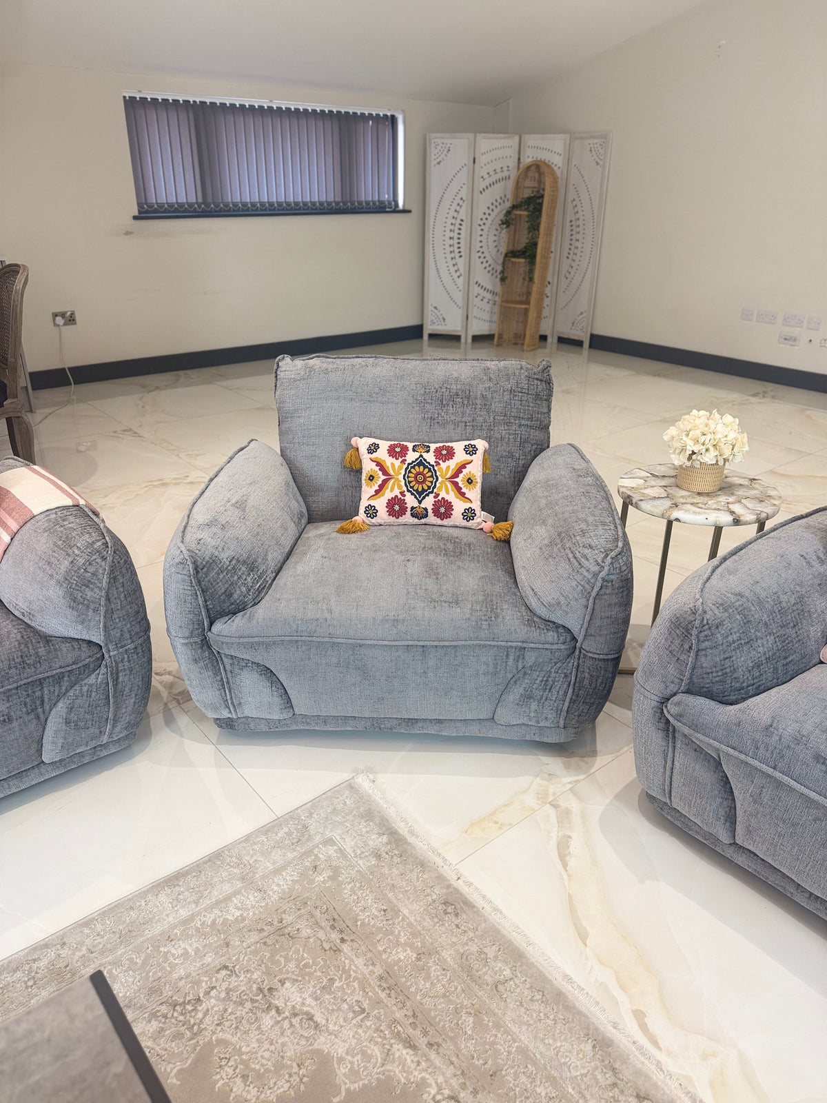 Angelo Grey Sofa - Armchair