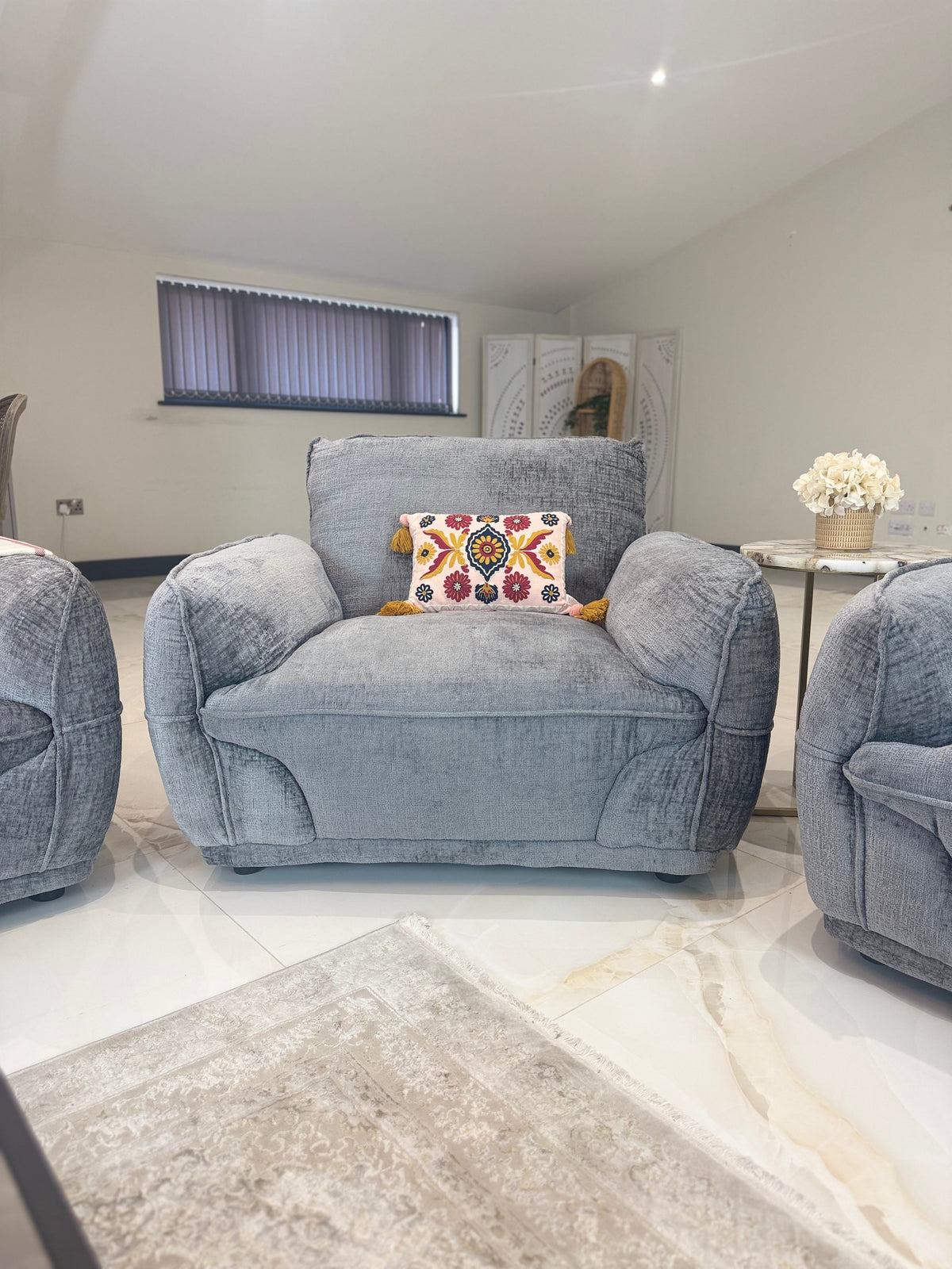 Angelo Grey Sofa - Armchair