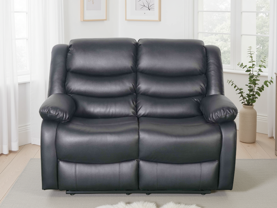 Conrad Manual Recliner Sofa Black Sofa