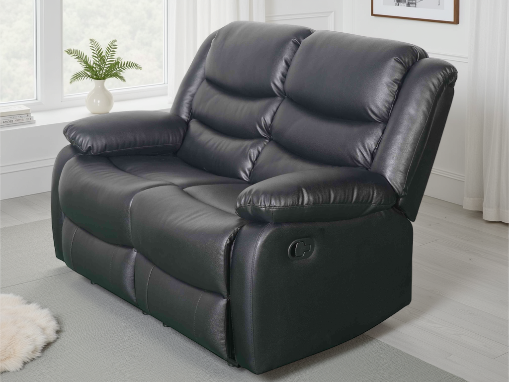 Conrad Manual Recliner Sofa Black Sofa