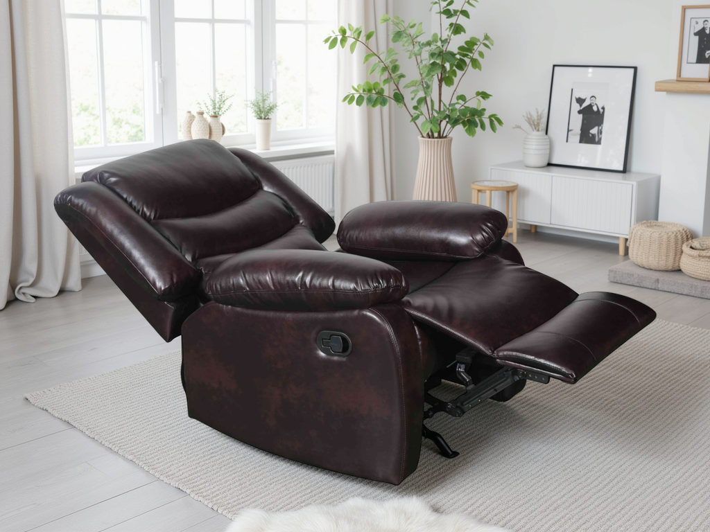Conrad Manual Recliner Sofa Brown Armchair
