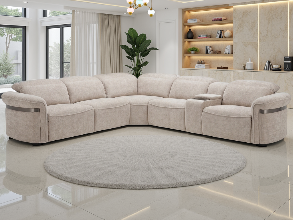 Bicester Modular Electric Recliner Sofa Beige Large Corner