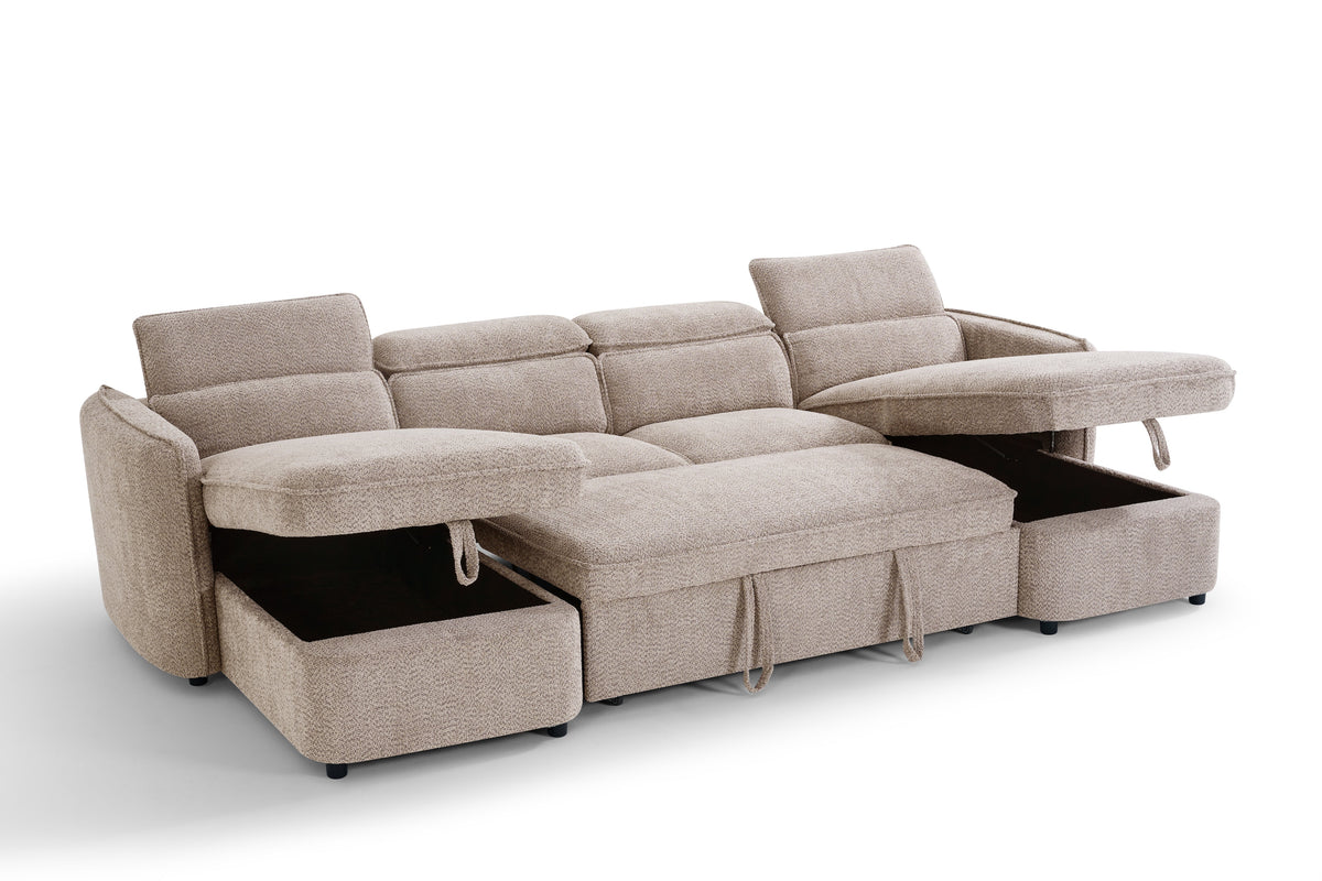 Capri Sofabed Beige U Shape Corner