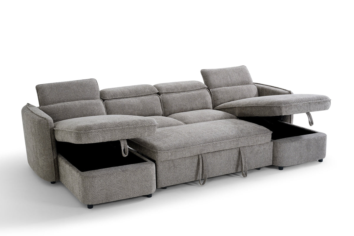 Capri Sofabed Grey U Shape Corner