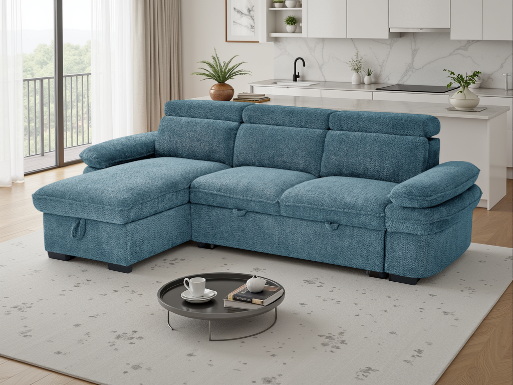 Hudson Sofabed Blue Universal Corner