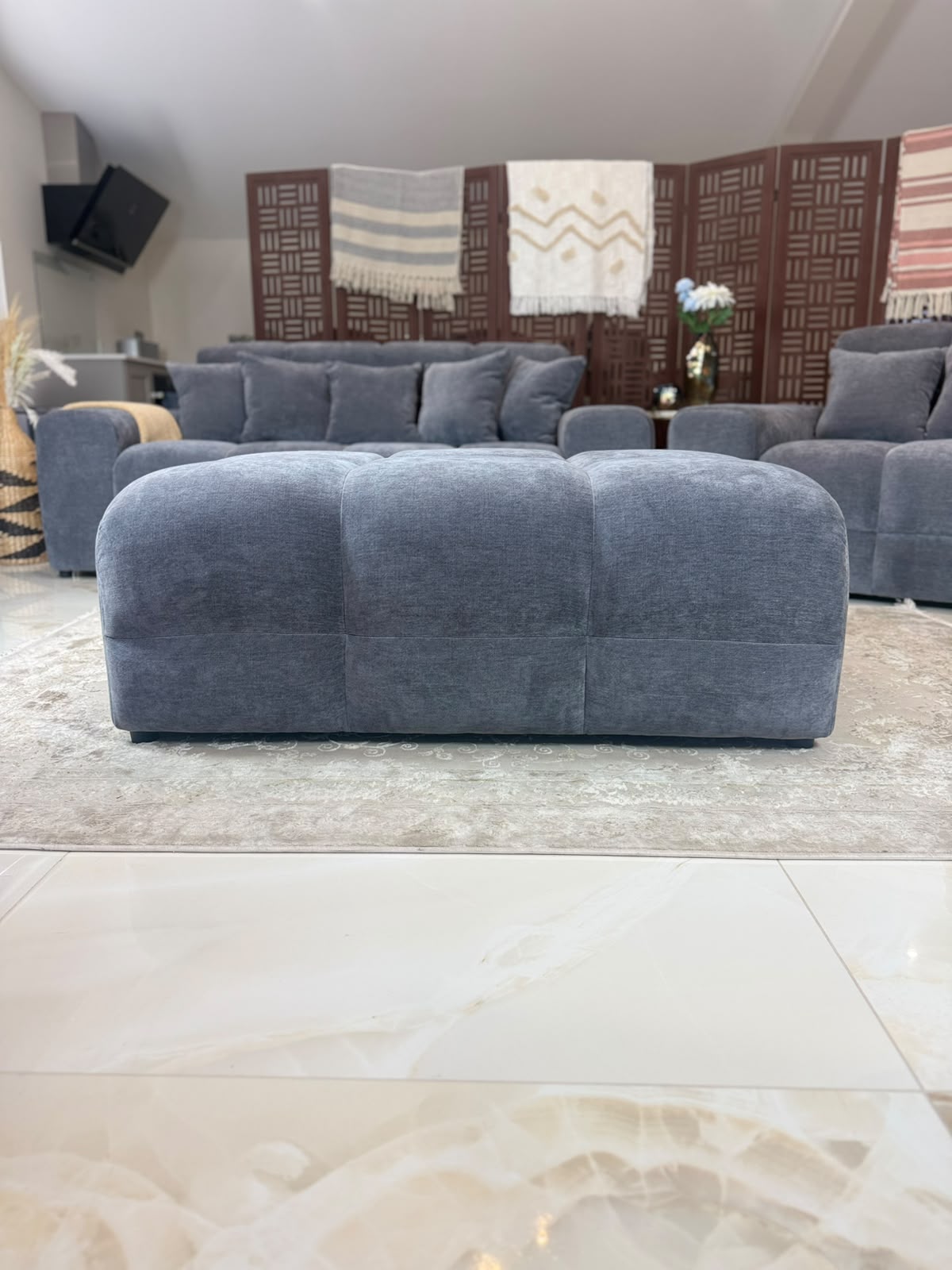 Jacob Sofa Grey Footstool