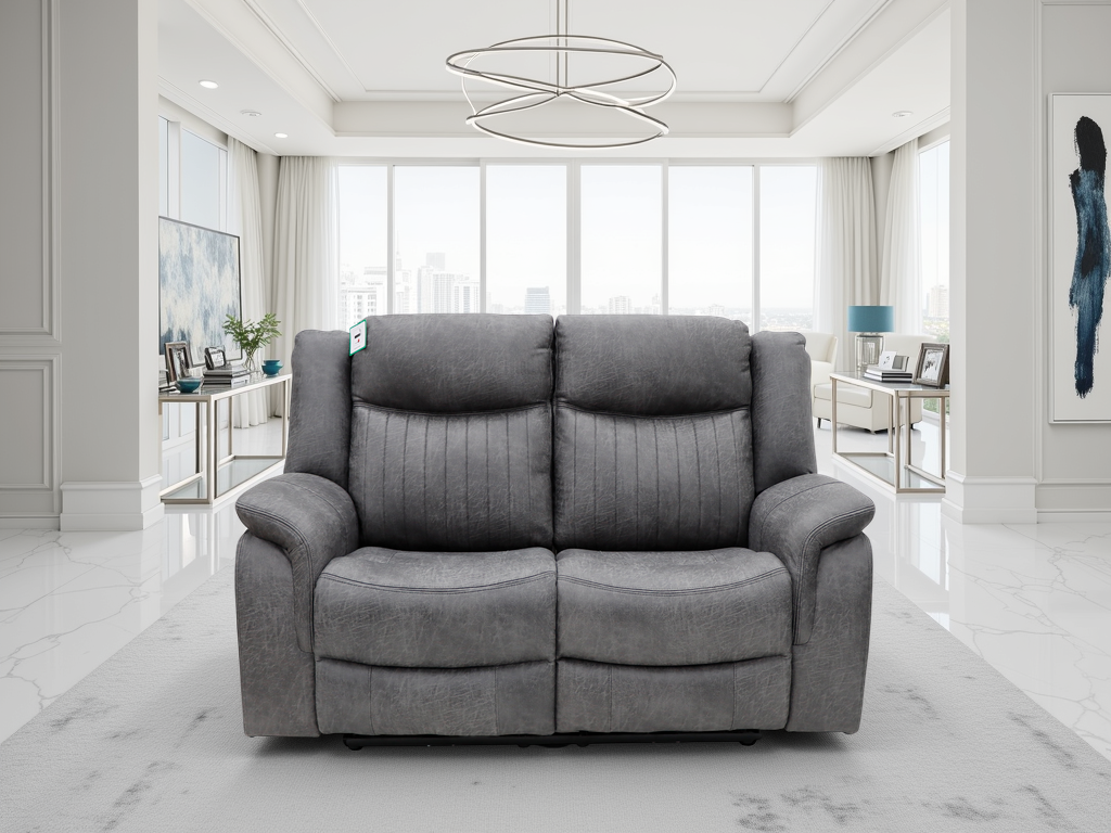 Leon Electric Recliner Grey Sofa