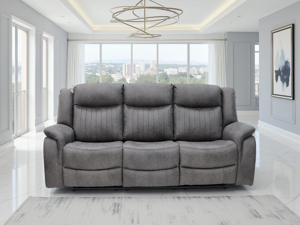 Leon Electric Recliner Sofa Grey 3 Seater 3 Seater