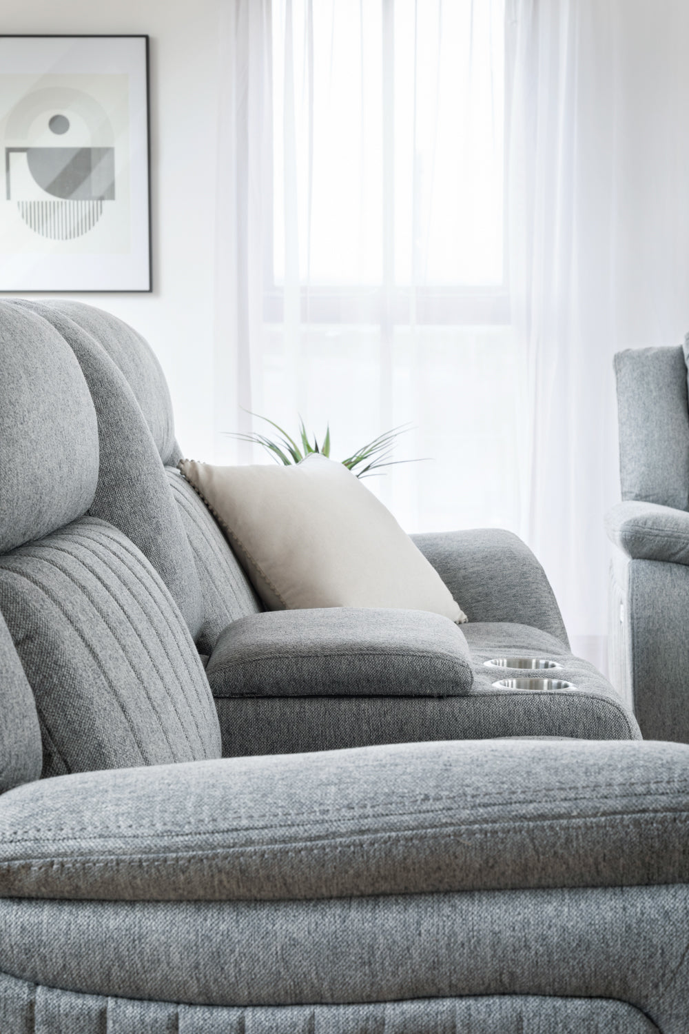 Linden Electric Recliner Grey Sofa