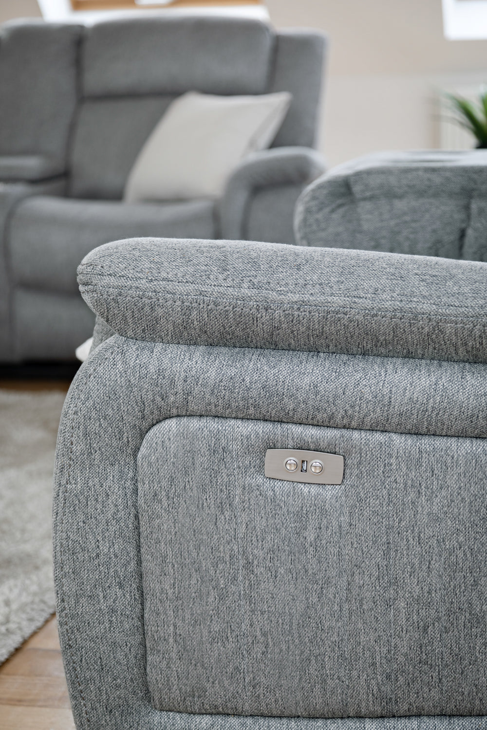 Linden Electric Recliner Sofa Grey 3 Seater 3 Seater