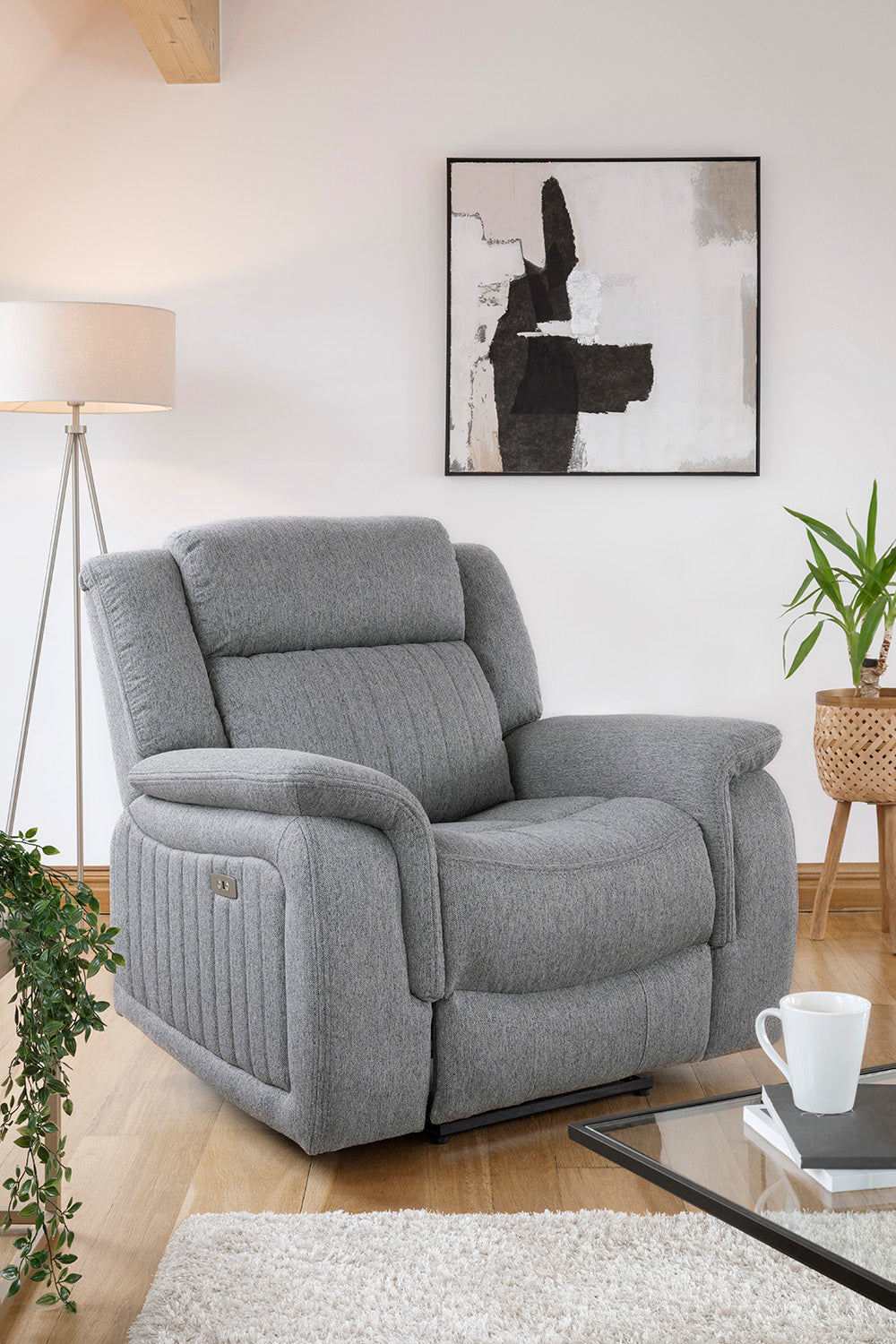 Linden Electric Recliner Sofa Grey Armchair Armchair