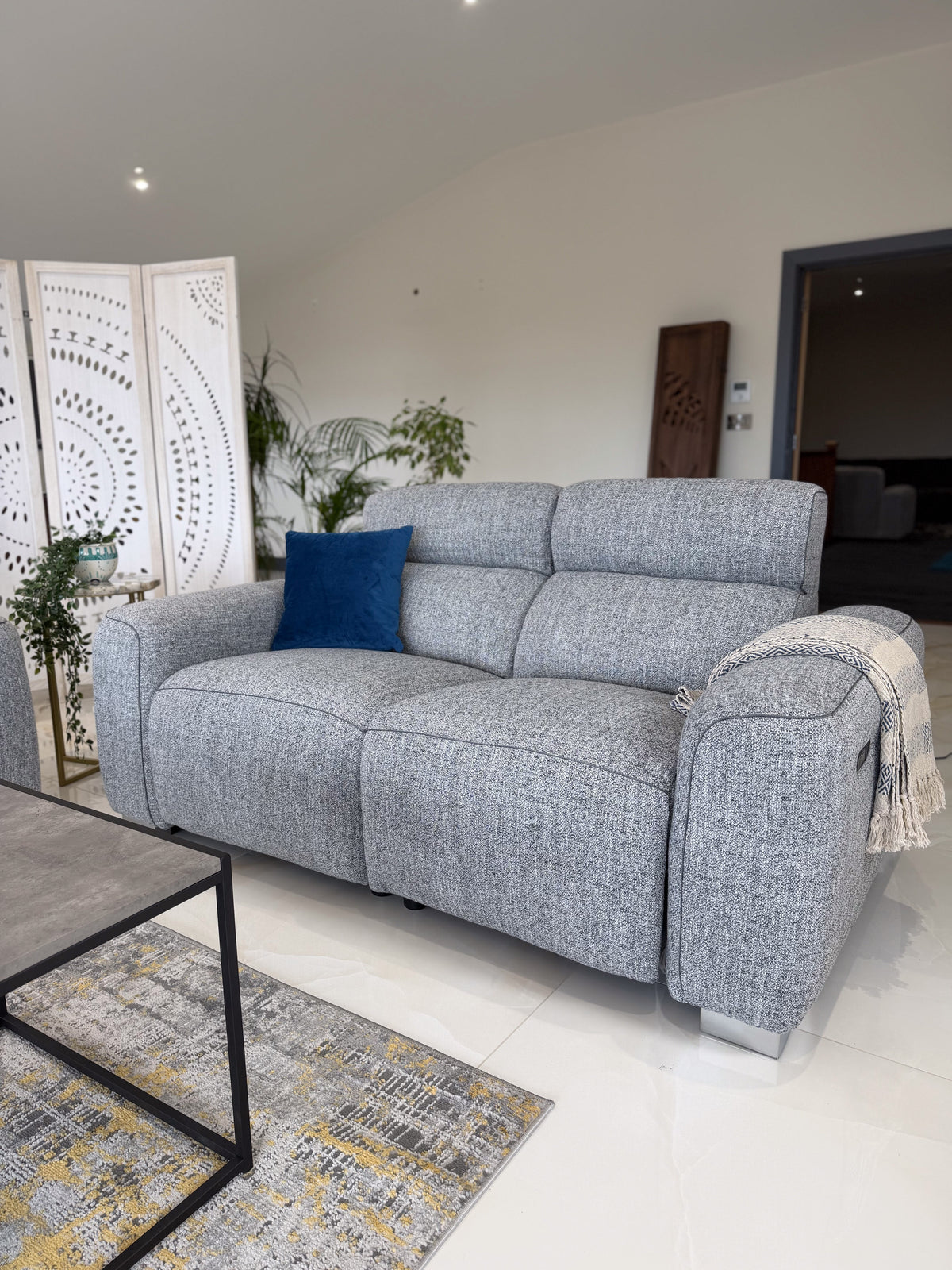 Toronto Electric Recliner Grey Sofa
