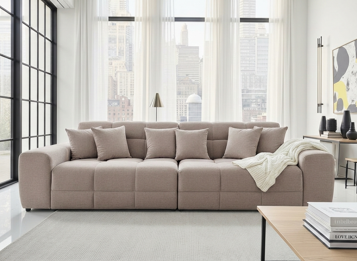 Jacob Sofa Latte 4 Seater