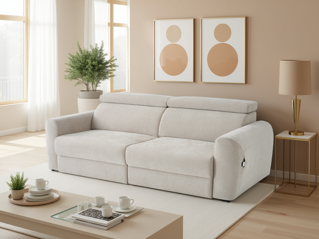 Dakota Electric Sofabed Beige 3 Seater