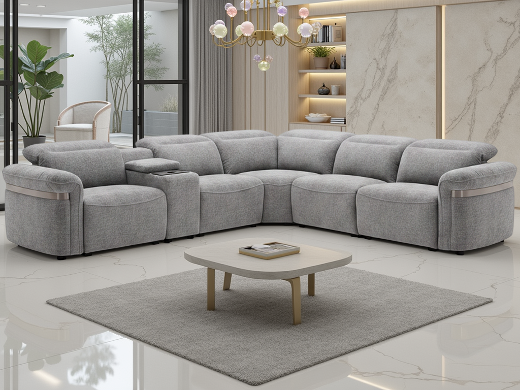Bicester Modular Electric Recliner Sofa Grey Large Corner